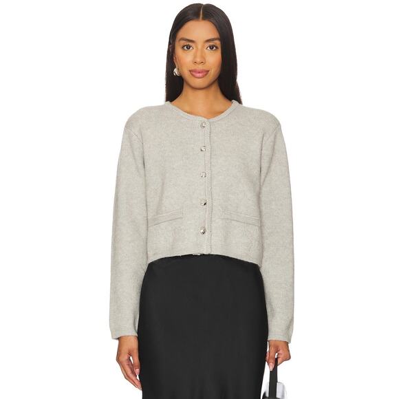 NEW Line & Dot Revolve Ben Cardigan Size Small Gray Classy Pockets - Picture 1 of 10